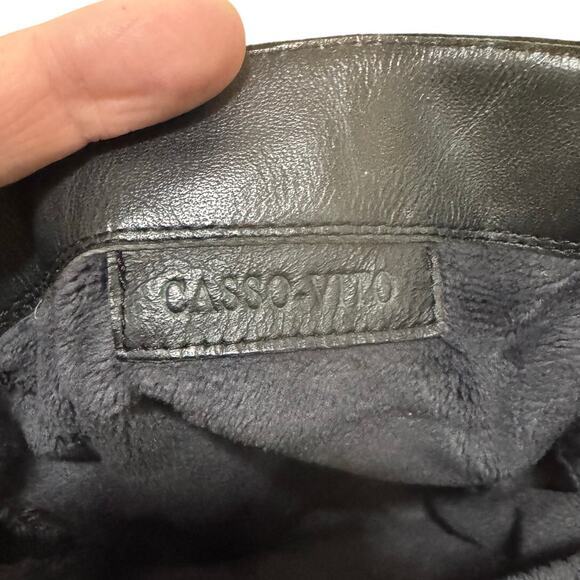 Casso Vito Black Faux Suede Over the Knee Boots Size 36 Fits US 6/6.5 Gold Trim - Picture 6 of 9